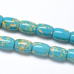 Barrel Synthetic Turquoise Beads Strands, 14x10mm, Hole: 1mm, about 28pcs/strand, 15.7inch