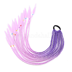 Trecce colorate in fibra ad alta temperatura capelli pezzo coda di cavallo ornamenti per capelli dreadlocks, accessori per capelli donna bambina, lilla, 600~650mm