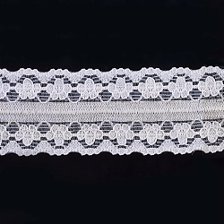 Cinta de nylon con ribete de encaje para hacer joyas, blanco, 1 pulgada (26 mm)