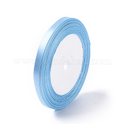 Ruban de satin pour décoration de mariage, bleu ciel, 1/4 pouce (7 mm) de large, 25yards / roll (22.86m / roll)