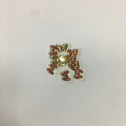 Cabochons Diamante de imitación de la aleación, accesorios de la decoración del arte del clavo, sin plomo y cadmio, mariposa, dorado, Tailandia ligera, 4x5.5x2.5mm