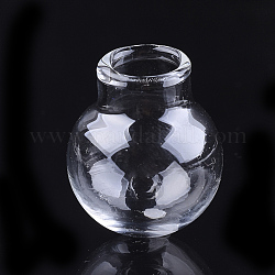 Bottiglie a sfera globo di vetro soffiato fatte a mano, per la realizzazione di pendenti in fiala di vetro, chiaro, 23.5x20mm, mezzo buco: 8 mm, capacità della bottiglia: 3.3 ml (0.11 fl. oz)