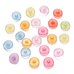 Transparent Acrylic Beads, Flat Round, Mixed Color, 12x4mm, Hole: 1.6mm, about 2350pcs/500g