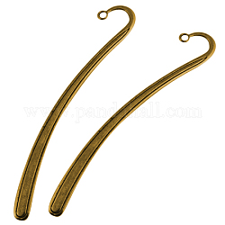 Tibetischen Stil Lesezeichen, Nickelfrei, Bleifrei und cadmium frei, Antik Golden, 125x7x2 mm, Bohrung: 3 mm