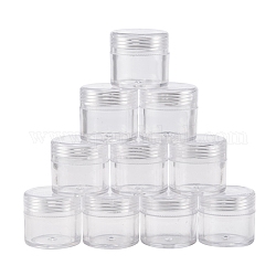 Recipientes de almacenamiento de abalorios de plástico, columna, Claro, 3.4x3.3 cm, capacidad: 10ml (0.34 fl. oz)