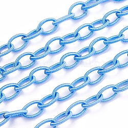 Loop di catene portacavi in nylon fatti a mano, ovale, blu fiordaliso, 8~9x11~13x2mm, su 85 cm / strand, 33.5 pollice