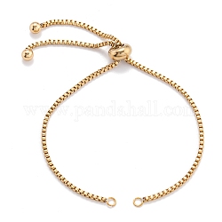 304 Stainless steel Chain Bracelet Making, Slider Bracelets Making, Golden, 8-5/8 inch(22cm), 1.5mm, Hole: 3mm