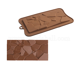 Шоколадные пищевые силиконовые Молды, прямоугольник с узором в виде фрагментов, Молды для литья смолы, изготовление изделий из эпоксидной смолы, Перу, 185x103x7 мм, отверстие : 9 мм, Готовая защита: 150x75x7 мм