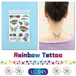 Abnehmbare, temporäre, wasserfeste Tattoos im Regenbogen-Stil, Gemischte Muster, 21x15 cm