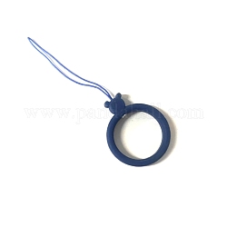 Anelli per cellulare in silicone, cordini pendenti corti ad anello per dito, Blue Marine, 9.8cm, Anello: 30 mm