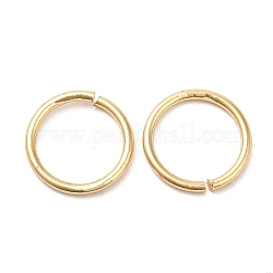 Brass Open Jump Rings, Round Rings, Real 18K Gold Plated, 18 Gauge, 12x1mm, Inner Diameter: 10mm