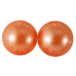 Chunky Bubblegum Acrylic Pearl Round  Beads For DIY Jewelry and Bracelets, Dark Orange, 24mm, Hole: 3mm