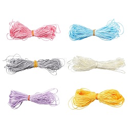 6 fascio di filo di nylon di 6 colori filo di nylon per la creazione di gioielli con perline, colore misto, 1mm, circa 26.24 iarde (24 m)/fascio, 1 pacchetto / colore