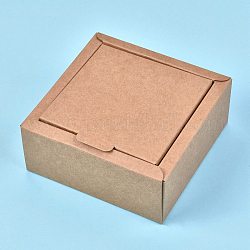 クラフト紙ギフトボックス  折りたたみボックス  正方形  バリーウッド  完成品：12x12x5.1cm 内側のサイズ：10x10x5cm 展開サイズ：36.2x36.2x0.03cmと29.6x18.9x0.03cm