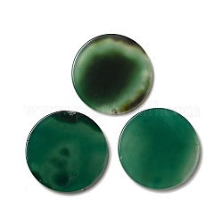 Natural Green Onyx Agate Cabochons, Flat Round, 50x4~5mm