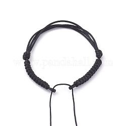 Adjustable Braided Nylon Bracelet Making, with Rattail Satin Cord, Black, 6-1/4~9-1/8 inch(16~23cm)