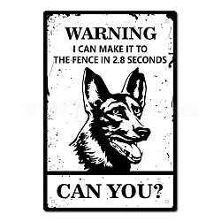 CREATCABIN Warning Dog Signs Tin Plate I Can Make it to The Fence in 2.8 Seconds Signs Plaque Funny Awear Animals Retro Decorations for Farm Yard Farmhouse Home Wall Outdoor Decor, 8x12Inch