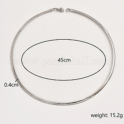 ステンレスカラーのネックレス  リジッドチョーカーネックレス  ステンレス鋼色  17.72インチ（45cm）