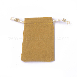 Sacchetti di imballaggio in velluto, borse coulisse, goldenrod, 9.2~9.5x7~7.2cm