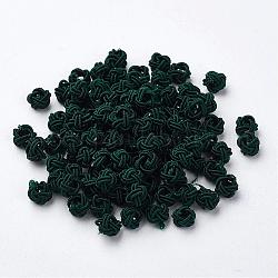 Perlas de tejido de poliéster, redondo, gris pizarra oscuro, 6x5mm, agujero: 4 mm, aproximamente 200 unidades / bolsa