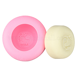 Moules en silicone de savon de bricolage, colonne avec motif d'empreinte, rose chaud, 82x37mm, diamètre intérieur: 47 mm