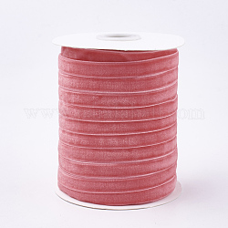 Односторонняя бархатная лента, розовые, 3/8 дюйм (9.5~10 мм), о 50yards / рулон (45.72 м / рулон)