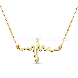 Ожерелья с подвесками shegrace 925 из стерлингового серебра, с кабельными цепями, сердцебиение, золотые, 14.17 дюйм (36 см)