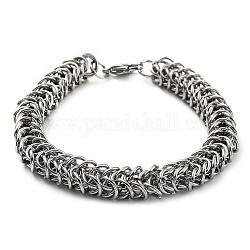 304 bracelet chaîne corde en acier inoxydable, couleur inoxydable, 8-5/8 pouce (21.8 cm)