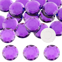 FINGERINSPIRE Self-Adhesive Acrylic Rhinestone Stickers, for DIY Decoration and Crafts, Faceted, Blue Violet, Half Round, 40x7mm, 20pcs/box