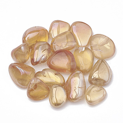 Placage sous vide perles de cristal de quartz naturel, pierre roulée, pas de trous / non percés, pépites, blé, 15~35x9~25x6~25mm, environ130 pcs / 1000 g.