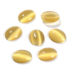 Cat Eye Cabochons, Oval, Lime, 40x30x5.5mm
