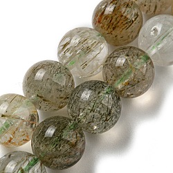 Natürlichen grünen Rutilquarz Perlen Stränge, Runde, 10 mm, Bohrung: 1 mm, ca. 41 Stk. / Strang, 15.59'' (39.6 cm)