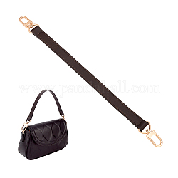 Manici imitazione in sacchetto di cuoio, con ganci girevoli in lega, per gli accessori di ricambio delle cinghie, nero, 38.5x1.85x0.3cm