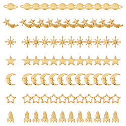 Sunnyclue Cabochons und Glieder aus Zinklegierung sowie Cabochon-Emaille-Fassungen, Mischformen, golden, 84 Stück / Karton