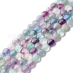 Natürlichen Fluorit Perlen Stränge, Herz, 12.5x12.5x6 mm, Bohrung: 1 mm, ca. 33 Stk. / Strang, 15.55'' (39.5 cm)