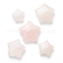 Perlas naturales de cuarzo rosa, sin agujero / sin perforar, de alambre envuelto colgante de decisiones, estrella, 15~27x16~30x7~10mm