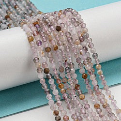 Hilos de perlas de cuarzo rutilado púrpura natural, facetados, redondo, 2.5mm, agujero: 0.5 mm, aproximamente 151 pcs / cadena, 14.96'' (38 cm)