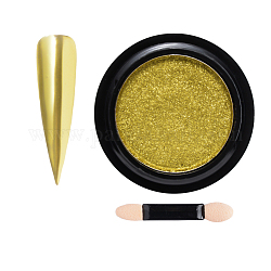 Polvere per unghie a specchio color camaleonte, effetto specchio brillante, con un pennello, oro, 40x17mm, circa 0.5 g / scatola