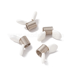201 tapón de cuentas de acero inoxidable, mini abrazaderas de resorte para hacer joyas con cuentas, con tapas de plástico, color acero inoxidable, 1.8~2x3.1~3.2x1.2 cm, diámetro interior: 0.8 cm