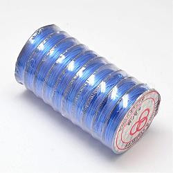 Flache elastische Kristallschnur, elastischer Perlenfaden, für Stretcharmbandherstellung, königsblau, 0.8 mm, ca. 10.93 Yard (10m)/Rolle