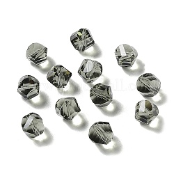 Verre imitation perles de cristal autrichien, facette, pépite, gris ardoise foncé, 8x8mm, Trou: 1mm