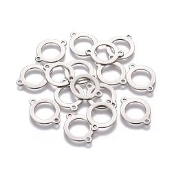 201 connettori per maglie in acciaio inossidabile, anello, colore acciaio inossidabile, 19x14.5x0.8mm, Foro: 1.6 mm