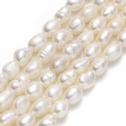 Fili di perle di perle d'acqua dolce coltivate naturali, riso, biancheria, 5~6.5x3.5~4mm, Foro: 0.6 mm, circa 61~62pcs/filo, 13.78''~13.97