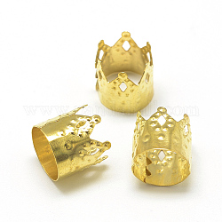 Eisen Dreadlocks Perlen Haarschmuck, Haarspulenmanschetten, Krone, golden, 10x9.5 mm, Bohrung: 9 mm