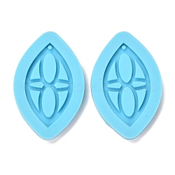 DIY Pendant Silicone Molds, Resin Casting Molds, Clay Craft Mold Tools, Horse Eye, Blue, 45x29.5x5mm, Hole: 1mm, Inner Diameter: 34x32mm, 2pcs/set