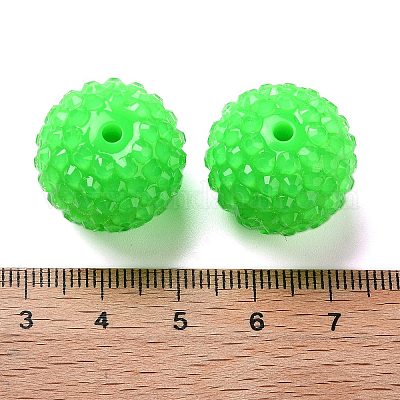 Stämmig Rhinestone Harz Kaugummi Kugel Perlen&nbsp;RESI-S259-A03-1