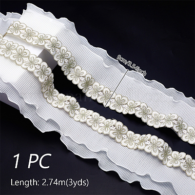 3 Yards Polyester-Spitzenband&nbsp;OCOR-GA0002-90B-1