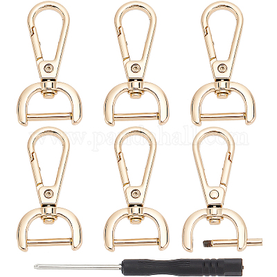 Wholesale GORGECRAFT 1 Box 6PCS Replacement D-Rings Swivel Snap Hooks 5/8  Inch Rotatable Push Gate Clip Lobster Claw Clasp Buckle for DIY Leather  Craft Purse and Purse Hardware (Light Gold) 