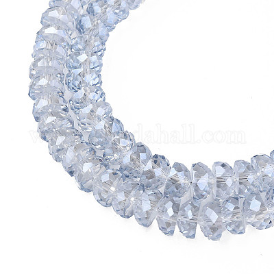 Galvanisieren transparente Glasperlen Stränge&nbsp;EGLA-N002-37-F04-1