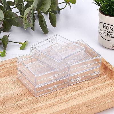 CRASPIRE 20 pcs Cuboid Plastic Bead Containers, Flip Top Bead